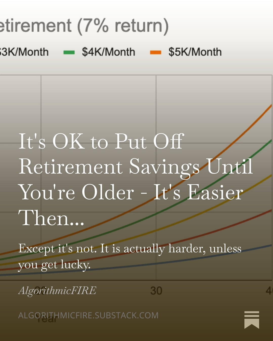 It's OK to Put Off Retirement Savings Until You're Older - It's Easier Then...